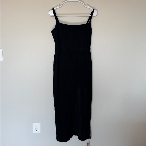 NWT Reformation Grazia Denim Midi Dress in Black - 0 - Picture 3 of 6